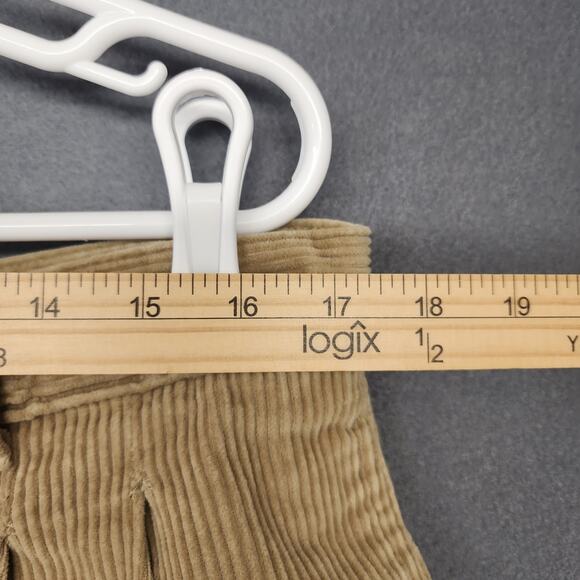 LL Bean Corduroy Pants Womens 20 Beige Tan Pleated Taper Vintage Made in USA - Picture 4 of 15